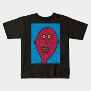 Happy Man on Blue Kids T-Shirt